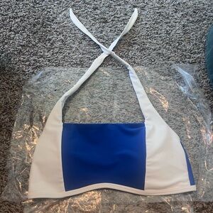 Old Navy Blue and White Bikini Top
